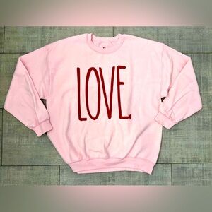 Never Lose Hope Inside Out “Love” Pink Sweatshirt Size XL NWOT